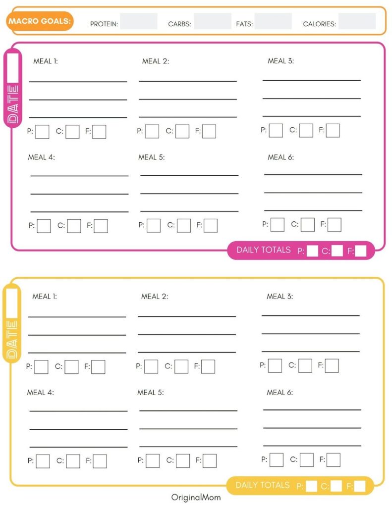 free macro meal plan templates - originalmom
